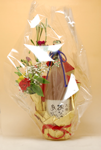 日本酒・花束ラッピング